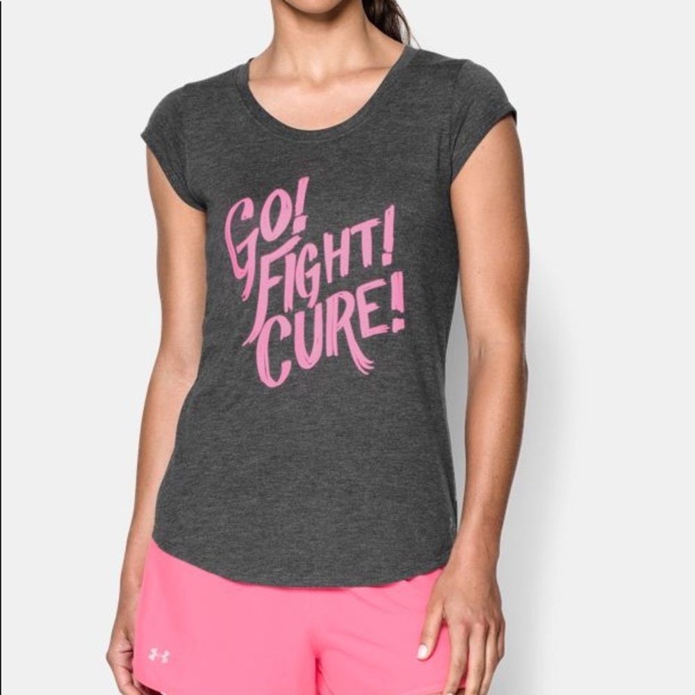 NWT!!!!! Under Armour Power in Pink Size Medium Gray Tee